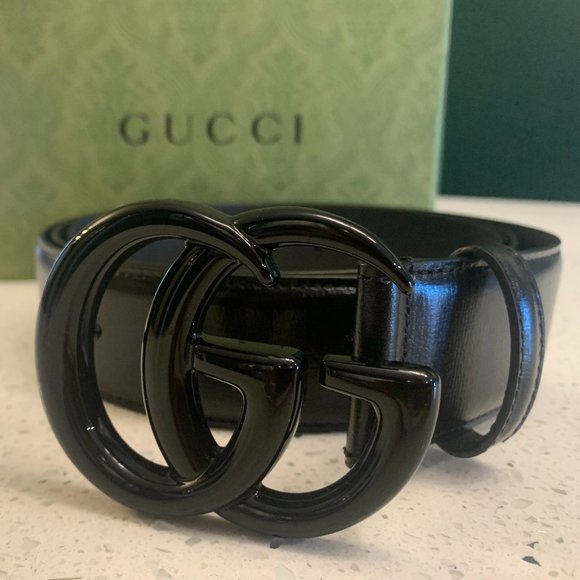 Gucci Accessories - Gucci Marmont Belt Size 120 XL Black Leather Wide PLUS